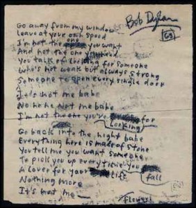 Bob-Dylan-Handwritten-Lyrics-It-Aint-Me-Babe-Song